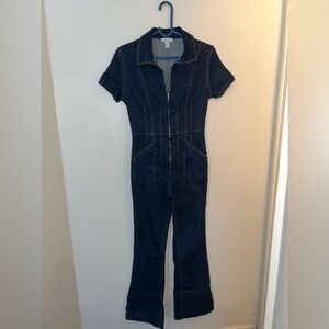 Dark Blue Denim Jumpsuit